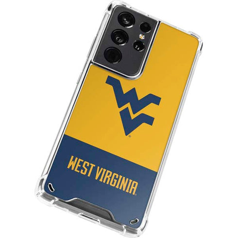 West Virginia University WV Yello split Galaxy S21 Ultra 5G Clear Case